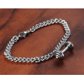 Pulsera de gimnasia del gimnasio con mancuernas del Barbell de la joyería del acero inoxidable de la nueva cadena de encargo